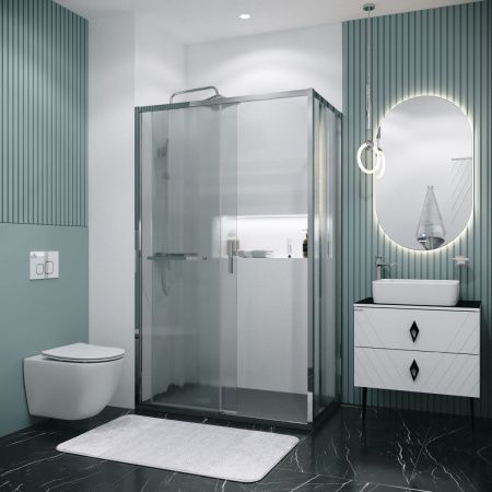 Душевая перегородка Grossman Style 200.K33.05.70.10.02 70х195 стекло текстурное профиль хром