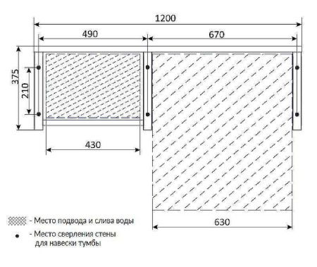 Столешница 1MarKa Grunge Loft Ц0000004100 120х60 накладная цвет коричневый