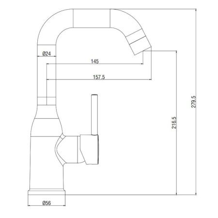 Смеситель для кухни Voda Kitchen K17 на мойку хром