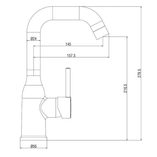 Смеситель для кухни Voda Kitchen K17 на мойку хром - фото 3