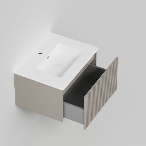 Тумба под раковину La Fenice Terra FNC-01-TER-C-60 59х45х35 подвесная цвет бежевый матовый - фото 2