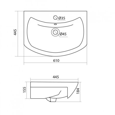 Раковина керамическая Onika Балтика 1WH110246 60х40 накладная цвет белый 1 отверстие под смеситель