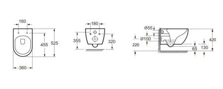Унитаз подвесной Art&Max Bari AM823-V/SC белый с сиденьем микролифт смыв торнадо