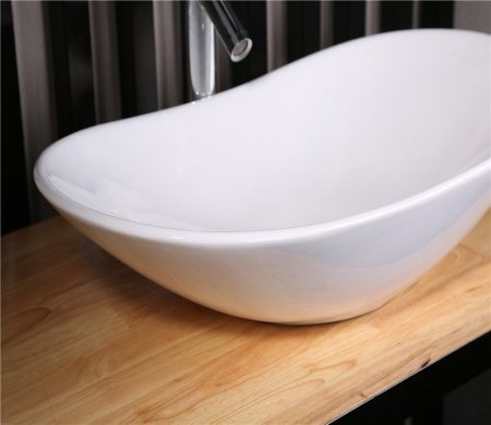 Раковина из санфаянса CeramaLux 7811A 62х36 накладная цвет белый