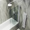 Душевая шторка на ванну Maybah Glass MGV-610-1 50х140 стекло тонированное профиль белый ориентация универсальная