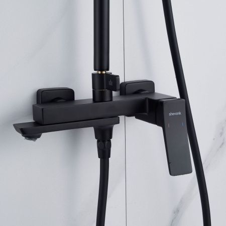 Душевая стойка Shevanik S4436H настенная цвет черный