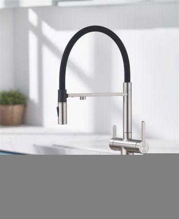 Смеситель для кухни Rose R458L на мойку сатин