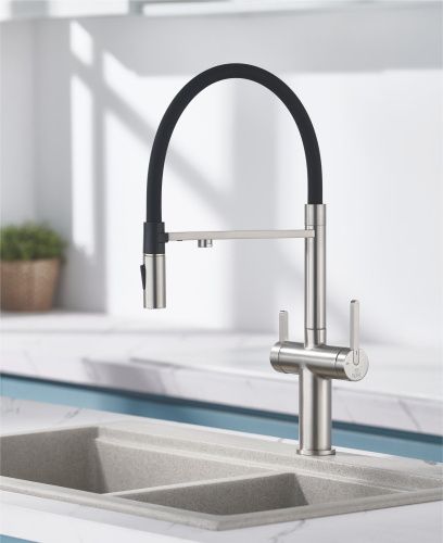 Смеситель для кухни Rose R458L на мойку сатин - фото 4