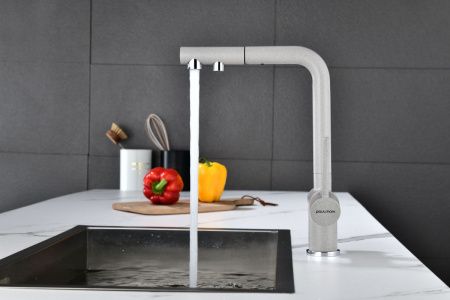 Смеситель для кухни Paulmark SERPENTINE Se213222-GR на мойку серый