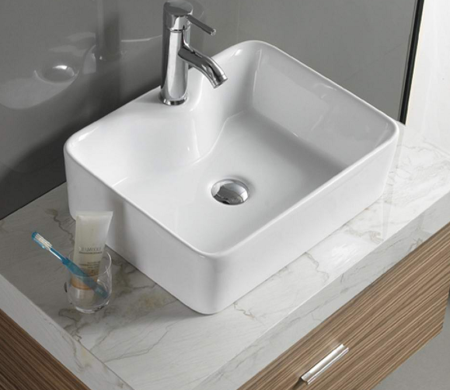 Раковина из санфаянса CeramaLux 7291 49х38 накладная цвет белый 1 отверстие под смеситель