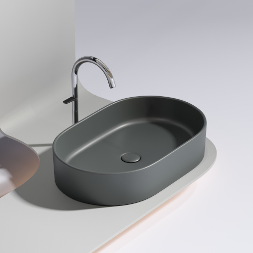 Раковина Ceramica Nova ELEMENT 61 см CN6048MDH накладная цвет темный антрацит матовый - фото 5