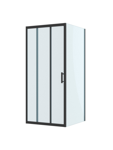 Душевой уголок BelBagno UNO-195 UNO-195-AHF-31-90/100-C-NERO 100х90 стекло прозрачное профиль черный без поддона - фото 4