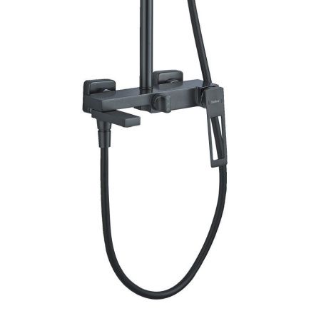 Душевая стойка Haiba HB24817-3 настенная цвет вороненая сталь