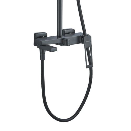 Душевая стойка Haiba HB24817-3 настенная цвет пепельный - фото 3