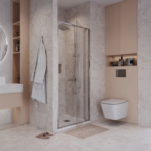 Душевая дверь Niagara Nova NG-66-8A 80х195 стекло прозрачное профиль хром глянцевый - фото 4