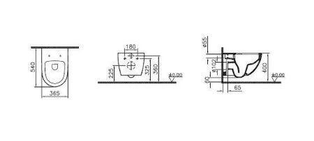 Комплект унитаз с инсталляцией и клавишей смыва Vitra Sento 9830B003-7207