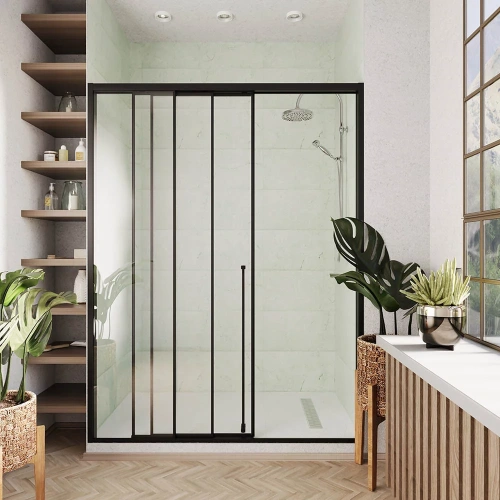 Душевая дверь Veconi Premium Prato 300 PR3/L-120-01-B-C4 120х200 стекло прозрачное профиль черный - фото 2