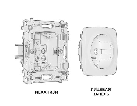 Комплект механизма электрической розетки Ambrella Volt Omega (Омега) MO106010