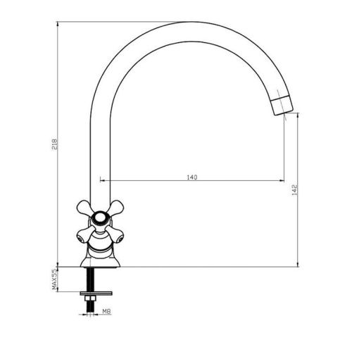 Смеситель Voda LAGUNA LGN26 на раковину хром - фото 3