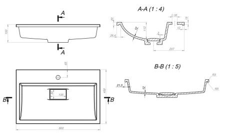 Раковина из искусственного камня Stella Polar Арта SP-00001485 60х50 встраиваемая цвет белый
