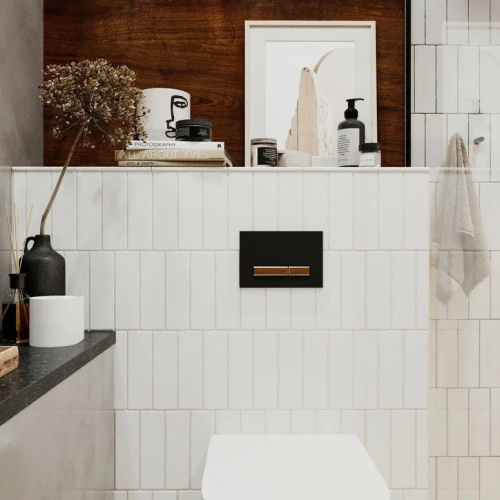 Клавиша смыва механическая Lavinia Boho RelFix 38050602 цвет черный матовый/темное дерево - фото 3