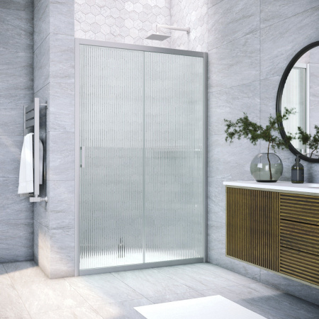 Душевая дверь Vegas-Glass ZP TUR+NOVO ZP NOVO h2000 125 07 Moru 125х200 стекло рифленое профиль хром матовый