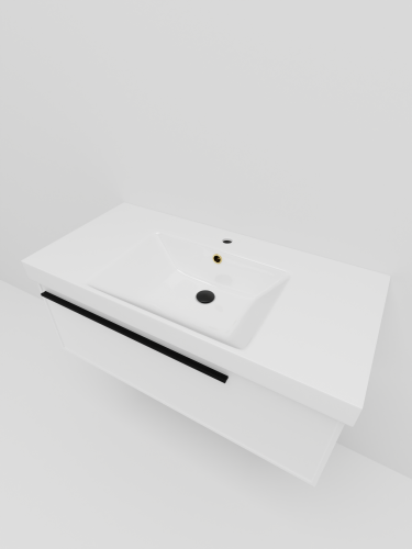 Тумба с раковиной La Fenice ELBA NFNC-01-ELB-B-100-3-100 101х36х49 подвесная цвет белый - фото 3
