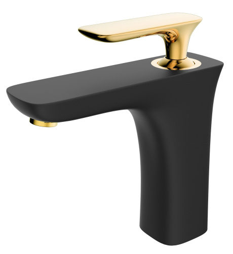 Смеситель для раковины AltroBagno Aperto AltroBagnoAperto0123NeOr на раковину черный/золото - фото 2