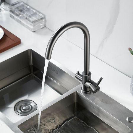 Смеситель для кухни Raffine F108T на мойку оружейная сталь