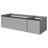 Тумба под раковину Armadi Art Quatro 790-M2-140-L-RIB-A 140х50 подвесная цвет серый