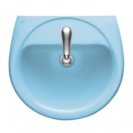 Раковина из сантехнического фарфора Santeri Соната голубой 131112S0611B0 50х50 подвесная цвет голубой
