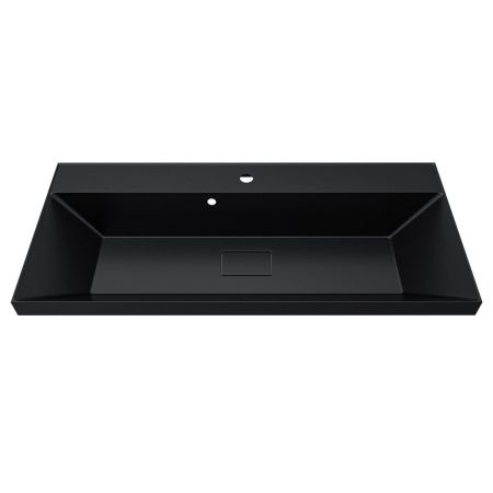 Раковина из искусственного камня Uperwood Classic New RClassicNew100bg 100х50 полувстраиваемая цвет черный