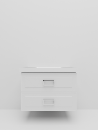 Тумба с раковиной La Fenice Cubo TWIN NFNC-01-CUB-B-80-2-2-80 80х50 подвесная цвет белый