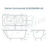 Ванна чугунная Delice Continental DLR230619R-AS 140х70 пристенная прямоугольная без ножек с отверстиями под ручки