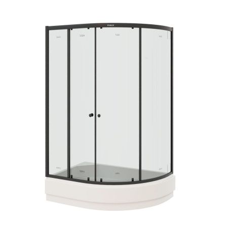 Душевой уголок Parly ZEM1201ВL 120х80 стекло прозрачное профиль черный с поддоном