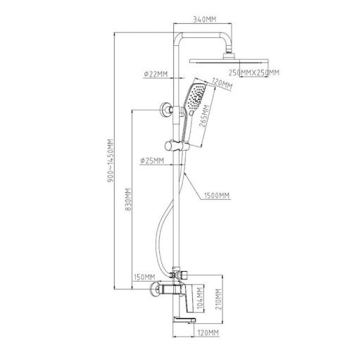 Душевая стойка Esko ST250SMR настенная цвет хром - фото 3