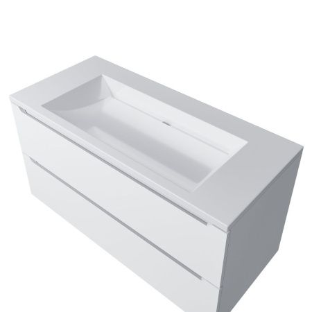 Раковина из искусственного камня Uperwood Infinity RInfinity100wg0 100х50 полувстраиваемая цвет белый