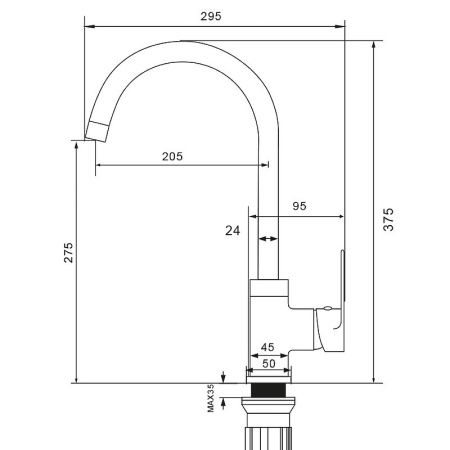 Смеситель для кухни WesnaArt Ray RAY11-110 на мойку хром