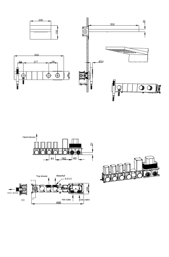 Душевая система Boheme Zodiac 133-CB встраиваемая цвет медь брашированная - фото 2