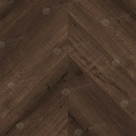 SPC ламинат Alpine Floor Chervon Alpine ECO 18-12 MC Дуб Мокка Chevron толщина 0.5 см 43 класс 600х127