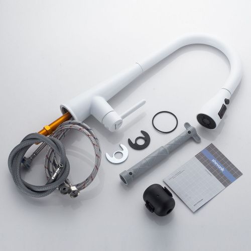 Смеситель для кухни Shevanik S363C на мойку белый - фото 4