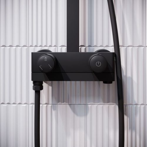 Душевая стойка IDDIS Slide SLIBLBTi06 настенная цвет черный матовый - фото 4