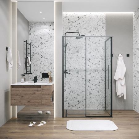 Боковая стенка Grossman Galaxy 200.K33.01.100.21.00 100x195 стекло прозрачное профиль черный матовый