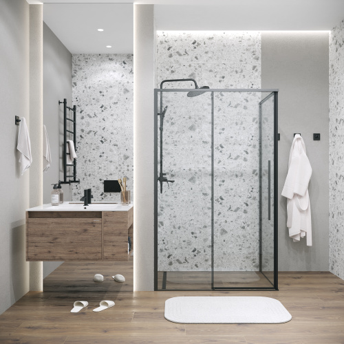 Душевой уголок Grossman Galaxy 120.K33.01.1490.21.00 140х90 стекло прозрачное профиль черный матовый - фото 3