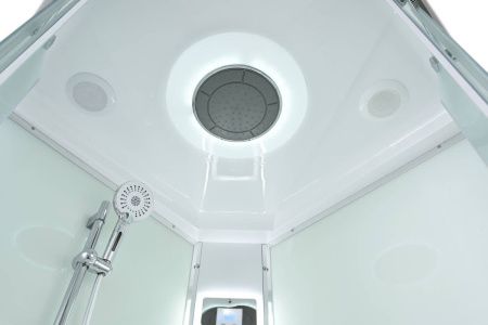 Душевая кабина AvaCan EM EM2080LEDT 80х80 четверть круга с крышей ориентация универсальная