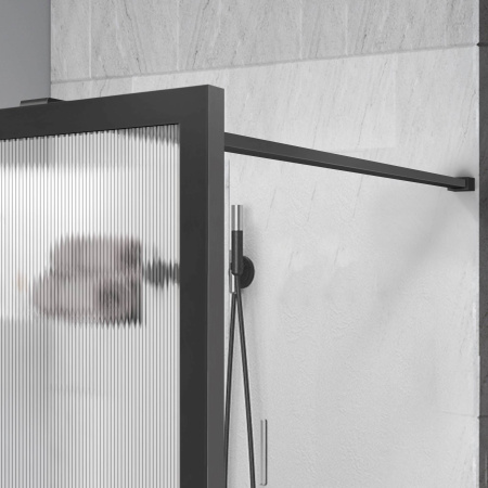 Душевая перегородка Vincea Walk in HP Art VSW-1HP100FLGM 100х200 стекло рифленое профиль вороненая сталь