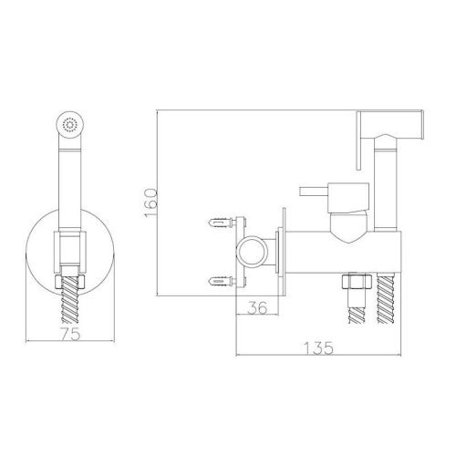 Гигиенический душ со смесителем Esko SMH05 хром - фото 3