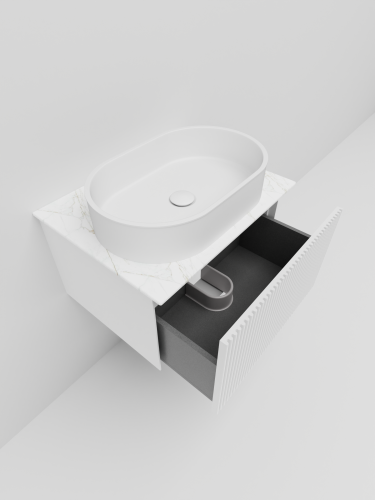 Тумба со столешницей La Fenice TERRA NFNC-01-TER-B-60-3-GG 70х36х47 подвесная цвет белый - фото 3