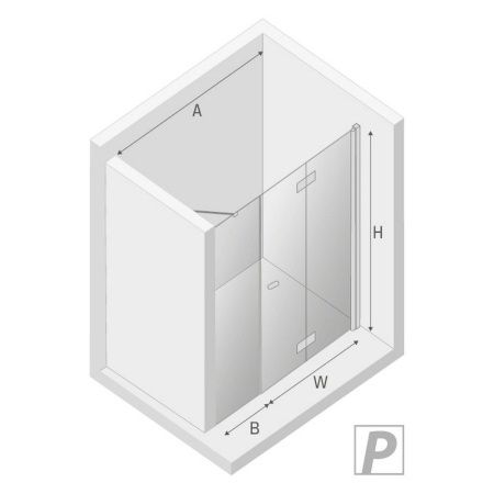 Душевая дверь New Trendy NEW SOLEO PLUS R D-0154A/D-0096B 140х195 стекло прозрачное профиль хром