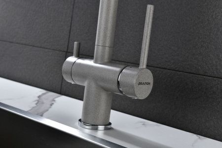 Смеситель для кухни Paulmark SERPENTINE Se213222-GR на мойку серый